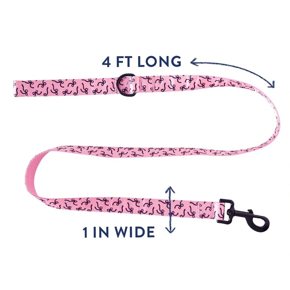 Top Paw® Pink Bows Dog Leash: 4-ft long, 1-in wide